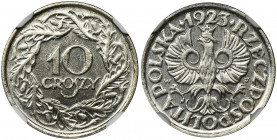 10 groszy 1923 - NGC MS64 - PIĘKNA Piękny, menniczy egzemplarz.&nbsp; Mocne, świeże lustro mennicze z delikatnym efektem lustrzanki.&nbsp; Reference: ...