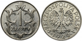 1 złoty 1929 Menniczej świeżości egzemplarz z zachowanymi elementami zegarowego połysku.&nbsp;
Reference: Parchimowicz 108
Grade: AU 

The Second ...