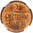 Free City of Danzig, 2 pfennig 1937 - NGC MS63 RB Menniczy stan zachowania.

Reference: Parchimowicz 54c
Grade: NGC MS63 BN 

DanzigPoland Polen ...