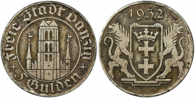 Wolne Miasto Gdańsk, 5 Guldenów 1932 Kościół Mariacki Obiegowy egzemplarz. Reference: Parchimowicz 66
Grade: VF- 

Poland Polen Danzig Germany Deut...