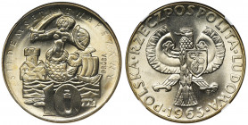 PRÓBA, 10 złotych 1965 Siedemset lat Warszawy - NGC MS67 Wypukły napis PRÓBA (podwójnie uderzony). Miedzionikiel. Menniczy egzemplarz z najwyższą notą...