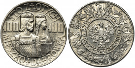 PRÓBA NIKIEL, 100 złotych 1966 Mieszko i Dąbrówka półpostacie Pięknie zachowana próba Mieszko i Dąbrówka z półpostaciami.

Nakład 500 sztuk.
Refere...
