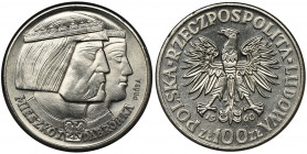 PRÓBA NIKIEL, 100 złotych 1960 Mieszko i Dąbrówka Pięknie zachowana próba Mieszko i Dąbrówka.
 Nakład 500 sztuk.
Reference: Parchimowicz P.344a
Gra...