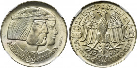 PRÓBA, 100 złotych 1966 Mieszko i Dąbrówka - NGC MS64 Pięknie zachowany egzemplarz.
Reference: Parchimowicz P.350a
Grade: NGC MS64 

PolandPoland ...