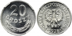 20 groszy 1978 - NGC MS65 Menniczy egzemplarz. Reference: Parchimowicz 208s
Grade: NGC MS65 

Poland Polen