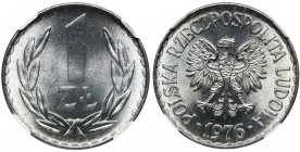 1 złoty 1976 - NGC MS67 &nbsp; Piękny, menniczy egzemplarz z głębokim zegarowym połyskiem. Druga najwyższa nota w rejestrze NGC, tylko trzy sztuki oce...