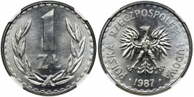 1 złoty 1987 - NGC MS67 Najwyższa nota w rejestrze NGC.

Reference: Parchimowicz 214a
Grade: NGC MS67 MAX 

Poland Polen