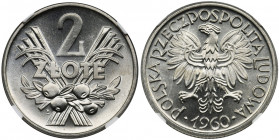 2 złote 1960 Jagody - NGC MS66 Piękny, menniczy egzemplarz dwuzłotówki. Naturalna smuga mennicza. Reference: Parchimowicz 216c
Grade: NGC MS66 

Po...