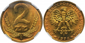 2 złote 1976 - NGC MS68 Najwyższa, spektakularna nota od NGC.&nbsp; Reference: Parchimowicz 217b
Grade: NGC MS 68 MAX 

Poland Polen