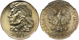 10 złotych 1973 Kościuszko - NGC MS66 Najrzadszy rocznik małego Kościuszki. Druga najwyższa nota w rejestrze NGC.
 
Reference: Parchimowicz 236e
Gr...
