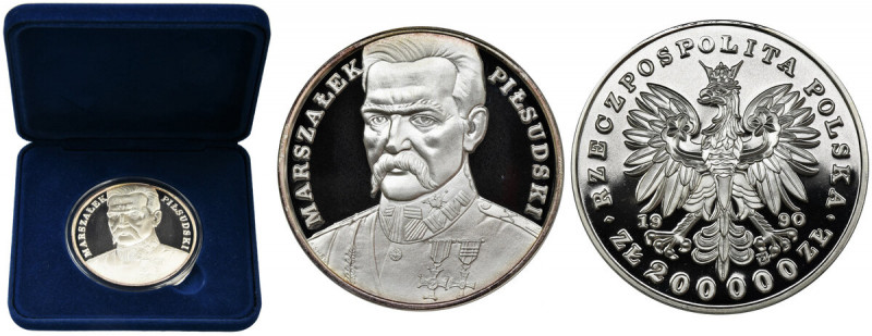 DUŻY TRYPTYK, 200.000 złotych 1990 Piłsudski - ZJAWISKOWE Oferowany egzemplarz w...