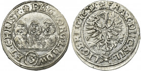 Silesia, Duchy of Liegnitz-Brieg-Wolau, Georg III, Ludwig IV, Christian, 3 Kreuzer Brieg 1651 VT Desired and liked by collectors three kreuzer of 'thr...