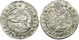 Silesia, Ferdinand III, 3 Kreuzer Glatz 1644 GW Very nice preserved specimen.

Under the Eagle, the initials GW of Georg Werner, the tenant of the G...