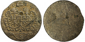 Silesia, Duchy of Oels, Christian Ulreich I, 1/2 Kreuzer uniface Oels 1684 Typologically rare coin.
 Rzadsza typologicznie moneta.
Reference: F.u.S....