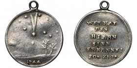 Silesia, Friedrich II, Medal 1744 Medal by Georg Wilhelm Kittel, minted in Breslau, to commemorate the appearance of the comet Klinkenberg-de Chéseaux...