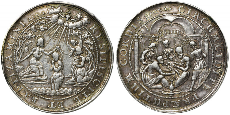 Ladislaus IV Vasa, Baptism medal Medal chrzestny wybity w Gdańsku, sygnowany IH ...
