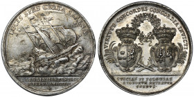 Stanislaus Leszczynski and Carolus XII, Medal of the alliance between Poland and Sweden 1705 - VERY RARE Rare medal minted on the occasion of the sign...