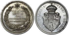 Medal for the 300th anniversary of the Union of Lublin in 1869 Pokaźny, bardzo ładnie zachowany medal wybity na 300-lecie Unii Lubelskiej w 1869 roku,...