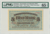 Kowno, 5 mark 1918 - C - PMG 65 EPQ Drobne nieświeżości narożników. Naturalny i świeży.&nbsp; Solidna nota od PMG. Reference: Miłczak K4
Grade: PMG 6...