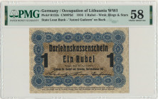Posen, 1 ruble 1916 short clause (P3d) - PMG 58 Odmiana z krótką klauzulą i wysokim krojem czcionki.&nbsp; Nie dostrzegamy jakichkolwiek czynników na ...