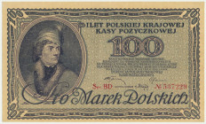 100 marek 1919 - Ser. BD - ładny Niezwykle trudny do nabycia banknot w prawdziwie kolekcjonerskich stanach zachowania.&nbsp; Oferowany egzemplarz ładn...