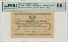 5 marek 1919 - D - PMG 66 EPQ - PIĘKNY Rzadsza odmiana jednoliterowa w konkursowym stanie zachowania.&nbsp; Perfekcyjna sztuka.&nbsp; Uwagę zwraca wys...