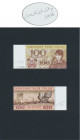 100 złotych 1965 - KH - wydruk z autografem Andrzeja Heidricha Oryginalna karta z wystawy pieniądza papierowego z naklejonymi wysokiej jakości wydruka...