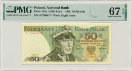 50 złotych 1975 - A - PMG 67 EPQ Rzadsza, pierwsza seria A.&nbsp; Wysoka ocena od PMG. Reference: Miłczak 144a
Grade: PMG 67 EPQ 

POLAND POLEN Pol...