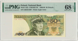 50 złotych 1988 - GB - PMG 68 EPQ - pierwsza seria rocznika Pierwsza seria rocznika '88.&nbsp; Wyselekcjonowany egzemplarz w perfekcyjnym stanie zacho...