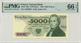 5.000 złotych 1982 - A - PMG 66 EPQ Ceniona i poszukiwana seria A.&nbsp; Emisyjny stan zachowania. Reference: Miłczak 164a
Grade: PMG 66 EPQ 

POLA...
