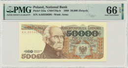 100 zloty 1948 - A - PMG 55 Highly demanded first series A. Small damage of paper surface at left margin, little stain at upper margin. Possibly washe...