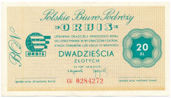 ORBIS, 20 złotych - CG - rzadsza seria Rzadsza seria CG. Ugięty w pionie oraz lekkie niedoskonałości na rogach. Bez konserwacji.&nbsp; Bardzo dobra pr...