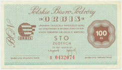 ORBIS, 100 złotych - B - rzadsza jednoliterowa seria Bony Orbisu to rzadka emisja. Nominał stuzłotowy jest wyraźnie rzadszy od najczęściej spotykanych...