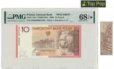 10 złotych 2008 WZÓR Nr. 0632 - 90. Rocznica Odzyskania Niepodległości - PMG 68 EPQ ★ Rzadki wzór kolekcjonerski.&nbsp; Wyśmienity stan zachowania.&nb...