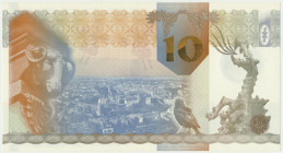 PWPW, Kraków (2010) - AB - duża cyfra 10, panorama niebieska - Wariant z hologramem z dużą cyfrą 10, niebieska panorama miasta.&nbsp; Emisyjny stan za...