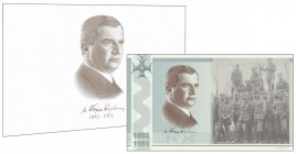 PWPW - Henryk Floyar-Rajchman PWPW booklet with large size test print banknote presenting Henryk Floyar-Rajchman. Print only on front side.&nbsp; Oryg...