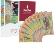 PWPW, Polskie Żubry (2019) - komplet POTĘGA PODŁOŻA z folderem (9szt) Pełny komplet odmian ostatniego banknotu promocyjnego PWPW, którego motywem prze...