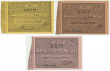 Kassa Dóbr Stankowa 15 kopecks signature Komocki All signed by one of the most famous Polish collectors Emeryk Hutten-Czapski.&nbsp;
 Zestaw kwitów d...