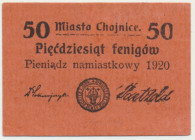 Chojnice, 50 fenigów 1920 Reference: Podczaski W-006.F.2.b
Grade: AU/UNC 

NOTGELDS | Emergency Paper Money Poland Polen | Polish language