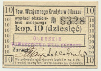 Olkusz, 10 kopiejek 1914 Odmiana z szerokim oznaczeniem nominału. Reference: Podczaski R-272.A.1.e
Grade: UNC/AU 

NOTGELDS | Emergency Paper Money...