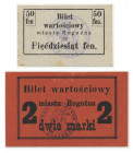 Rogoźno, zestaw 50 fenigów i 2 marki 1919 Reference: Podczaski P176.D
Grade: 2 | -1 

NOTGELDS | Emergency Paper Money Poland Polen | Polish langua...