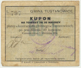 Tustanowice, 50 halerzy 1914 - DUŻA RZADKOŚĆ Odmiana z odręcznym podpisem sekretarza oraz faksymiliami podpisów burmistrza i radnego. Egzemplarz skaso...
