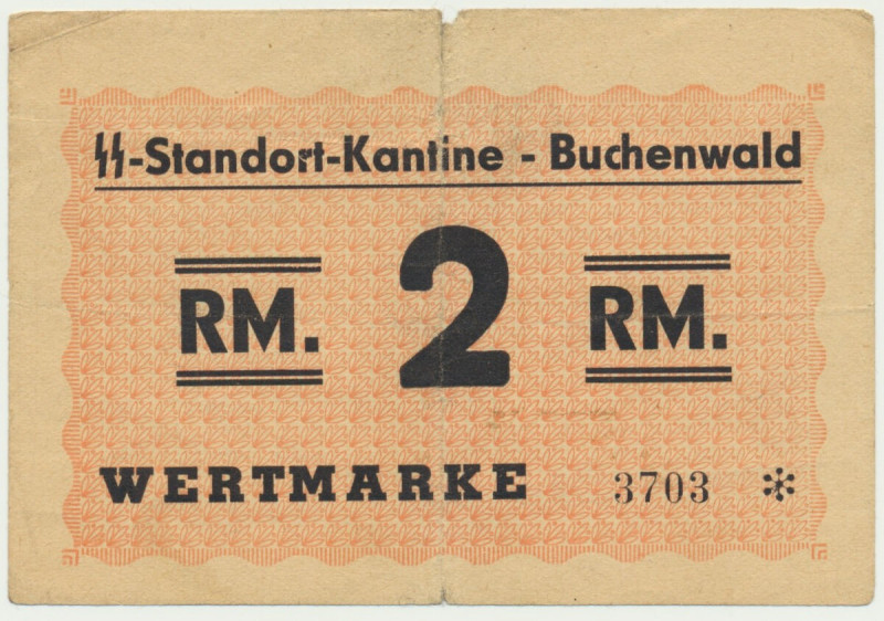 Germany, Buchenwald, 2 Wertmarke (1937-1945) Reference: GE 142a
Grade: F+ 

G...