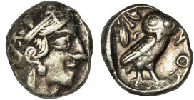 Greece, Attica, Athens, Tetradrachm Greece Attica, Athens, Tetradrachm 350-300 BC Obverse: head of Athena in the helmet facing right Reverse: owl stan...