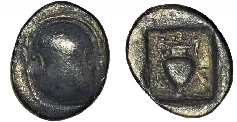 Greece, Boeotia, Thebes, Drachm - RARE Rare variant with Δ-I on the reverse. Boe...
