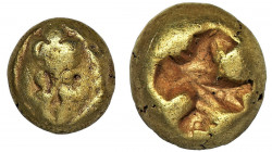 Greece, Ionia, Milet, 1/24 Stater Greece Ionia, Milet, 1/24 Stater 600-550 BC
 Obverse: head of lion facing
 Reverse: rough incuse square Weight 
 ...