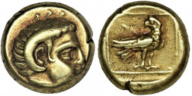 Greece, Lesbos, Mytilene, Electron Hekte Nicely preserved hekte, struck from an electron, a naturally occurring alloy of gold and silver.

The ancie...