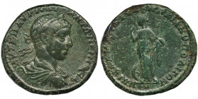 Roman Provincial, Moesia Inferior, Marcianopolis, Elagabalus, AE - UNLISTED Unlisted variety in Varbanov catalog, with Nemesis with wheel and with rev...