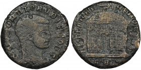 Roman Imperial, Romulus, Follis - RARE Rare posthumous follis by Valerius Romulus who died in AD 309, with mint marked RBQ. After his death, he was pr...