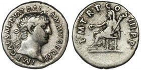 Roman Imperial, Trajan, Denarius Roman Imperial

Trajan (98-117), Denarius 100, Rome mint

Obverse: radiated and draped bust right

IMP CAES NER...